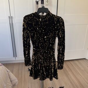 Black and Gold Sequin Dress